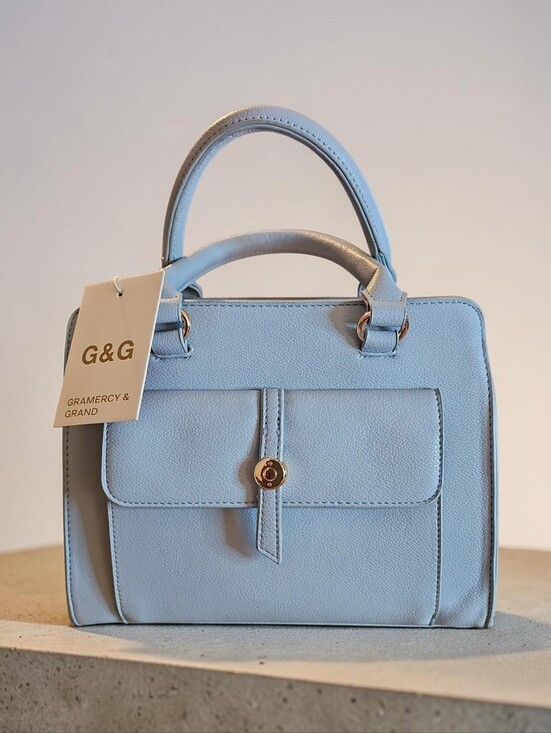 G&G Handbags - G&G Nwt Light Blue Structured Top-Handle Bag